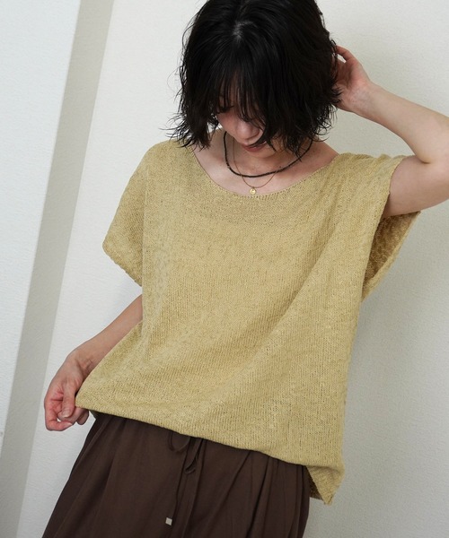 gossara（ゴサラ）の「【体型カバーも◎】サマーニットフレンチPO（ニット/セーター・レディース・ライトベージュ/ベージュ/ホワイト・FREE）」の13枚目の写真