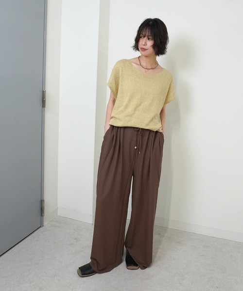 gossara（ゴサラ）の「【体型カバーも◎】サマーニットフレンチPO（ニット/セーター・レディース・ライトベージュ/ベージュ/ホワイト・FREE）」の18枚目の写真