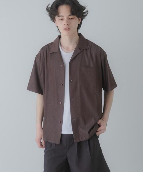 SENSE OF PLACE by URBAN RESEARCH(センスオブプレイスバイアーバンリサーチ)の「シャンブレーオープンカラーシャツ(シャツ/ブラウス・メンズ・ブラウン/ブルー・LARGE/MEDIUM)」の5枚目の写真