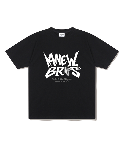 ANEWBROS（アニュブロス）の「ディアサイン オーバーサイズ 半袖Tシャツ 4カラー [ANSE_2007]（Tシャツ/カットソー・レディース・ライトグレー/ネイビー/ホワイト/ブラック・SMALL/MEDIUM/LARGE/X-LARGE）」の2枚目の写真