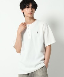 ALAND | 【UNISEX】ALAND／ロゴヘンリーネック半袖(Tシャツ/カットソー)