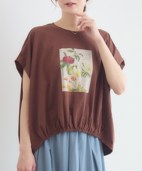 KATHARINE ROSS(キャサリンロス)の「フルーツプリントTシャツ(Tシャツ/カットソー・レディース・ホワイト/ブラウン・FREE)」の3枚目の写真
