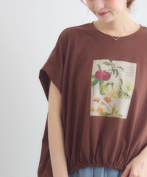 KATHARINE ROSS(キャサリンロス)の「フルーツプリントTシャツ(Tシャツ/カットソー・レディース・ホワイト/ブラウン・FREE)」の4枚目の写真