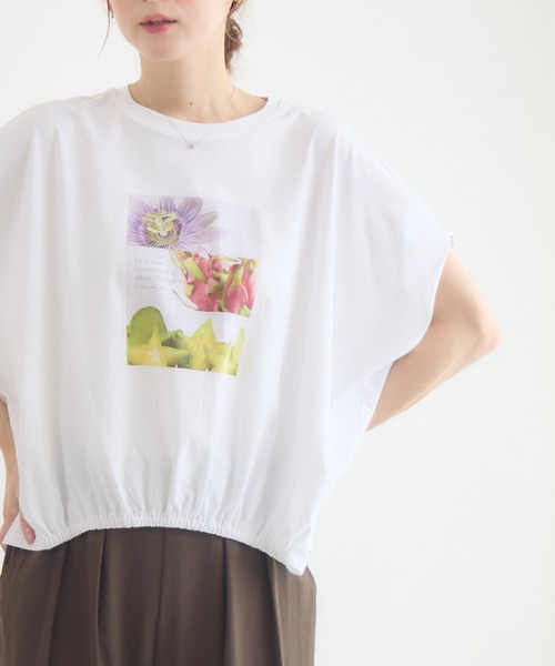 KATHARINE ROSS(キャサリンロス)の「フルーツプリントTシャツ(Tシャツ/カットソー・レディース・ホワイト/ブラウン・FREE)」の13枚目の写真