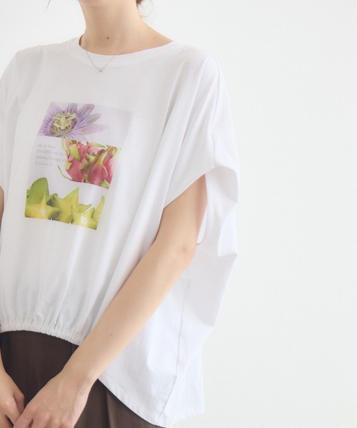 KATHARINE ROSS(キャサリンロス)の「フルーツプリントTシャツ(Tシャツ/カットソー・レディース・ホワイト/ブラウン・FREE)」の16枚目の写真