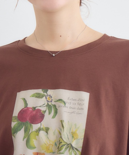KATHARINE ROSS(キャサリンロス)の「フルーツプリントTシャツ(Tシャツ/カットソー・レディース・ホワイト/ブラウン・FREE)」の9枚目の写真