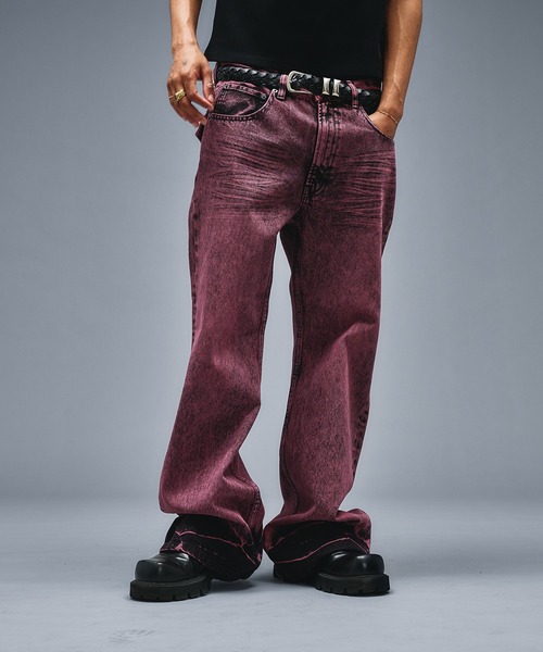 ANDER HUNK(アンダーハンク)の「Assort Overdyed Flare Denim/アソートオーバーダイフレアデニム(デニムパンツ・メンズ・バーガンディー/ブラック・SMALL/LARGE/MEDIUM)」の17枚目の写真