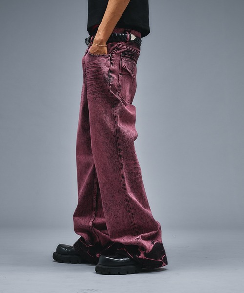 ANDER HUNK(アンダーハンク)の「Assort Overdyed Flare Denim/アソートオーバーダイフレアデニム(デニムパンツ・メンズ・バーガンディー/ブラック・SMALL/LARGE/MEDIUM)」の18枚目の写真