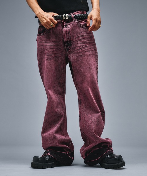 ANDER HUNK(アンダーハンク)の「Assort Overdyed Flare Denim/アソートオーバーダイフレアデニム(デニムパンツ・メンズ・バーガンディー/ブラック・SMALL/LARGE/MEDIUM)」の21枚目の写真