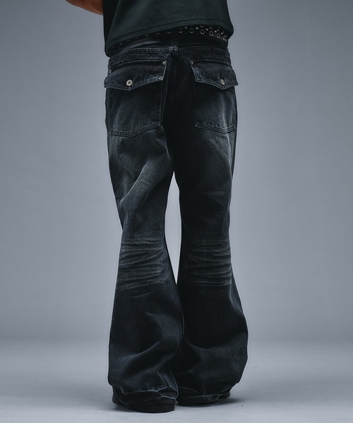 ANDER HUNK(アンダーハンク)の「Assort Overdyed Flare Denim/アソートオーバーダイフレアデニム(デニムパンツ・メンズ・バーガンディー/ブラック・SMALL/LARGE/MEDIUM)」の6枚目の写真