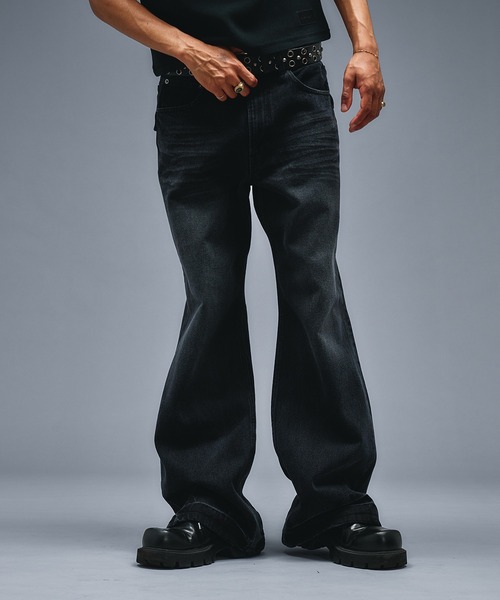 ANDER HUNK(アンダーハンク)の「Assort Overdyed Flare Denim/アソートオーバーダイフレアデニム(デニムパンツ・メンズ・バーガンディー/ブラック・SMALL/LARGE/MEDIUM)」の8枚目の写真