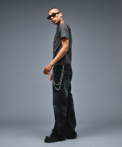 ANDER HUNK(アンダーハンク)の「Assort Overdyed Flare Denim/アソートオーバーダイフレアデニム(デニムパンツ・メンズ・バーガンディー/ブラック・SMALL/LARGE/MEDIUM)」の12枚目の写真