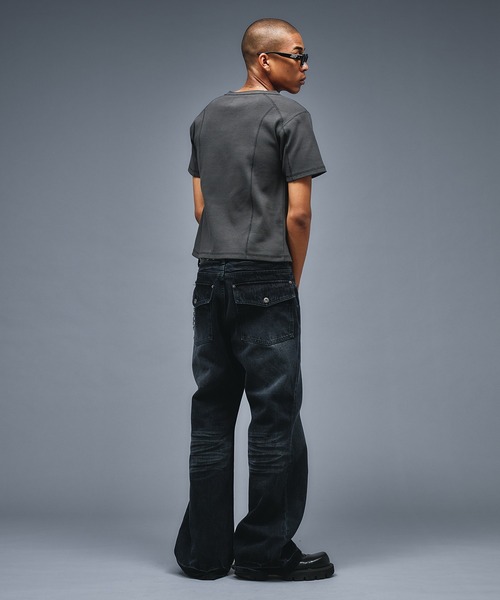 ANDER HUNK(アンダーハンク)の「Assort Overdyed Flare Denim/アソートオーバーダイフレアデニム(デニムパンツ・メンズ・バーガンディー/ブラック・SMALL/LARGE/MEDIUM)」の13枚目の写真