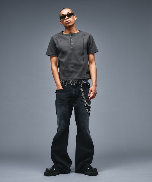 ANDER HUNK(アンダーハンク)の「Assort Overdyed Flare Denim/アソートオーバーダイフレアデニム(デニムパンツ・メンズ・バーガンディー/ブラック・SMALL/LARGE/MEDIUM)」の14枚目の写真