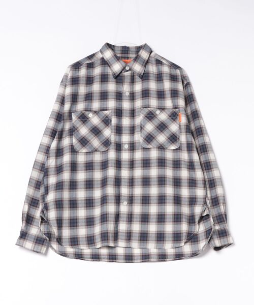 UNIVERSAL OVERALL(ユニバーサルオーバーオール)の「★UNIVERSAL OVERALL★OMBRE CHECK LS ST(シャツ/ブラウス・メンズ・ホワイト×ネイビー・MEDIUM)」の1枚目の写真