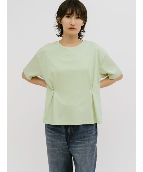 MIDIUMISOLID(ミディウミソリッド)の「MIDIUMISOLID for Ladies ウエストタックスムースカットソー(Tシャツ/カットソー・レディース・ブラック/グリーン/オフホワイト・FREE)」の14枚目の写真