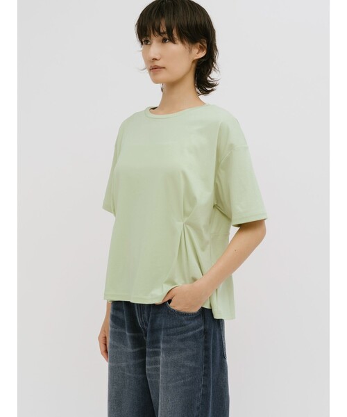 MIDIUMISOLID(ミディウミソリッド)の「MIDIUMISOLID for Ladies ウエストタックスムースカットソー(Tシャツ/カットソー・レディース・ブラック/グリーン/オフホワイト・FREE)」の13枚目の写真