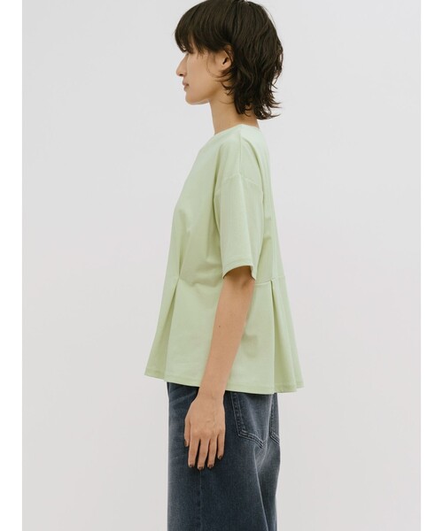MIDIUMISOLID(ミディウミソリッド)の「MIDIUMISOLID for Ladies ウエストタックスムースカットソー(Tシャツ/カットソー・レディース・ブラック/グリーン/オフホワイト・FREE)」の12枚目の写真