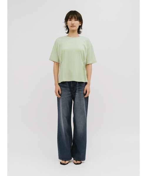 MIDIUMISOLID(ミディウミソリッド)の「MIDIUMISOLID for Ladies ウエストタックスムースカットソー(Tシャツ/カットソー・レディース・ブラック/グリーン/オフホワイト・FREE)」の10枚目の写真