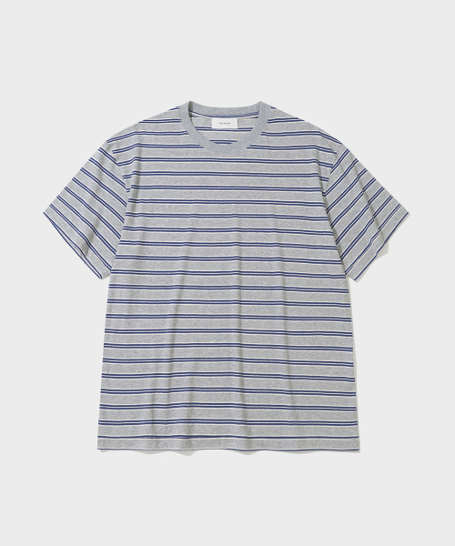SHIRTER(シャーター)の「FINE STRIPE T-SHIRT (M/GREY)(Tシャツ/カットソー・メンズ・その他・MEDIUM/LARGE/SMALL)」の1枚目の写真