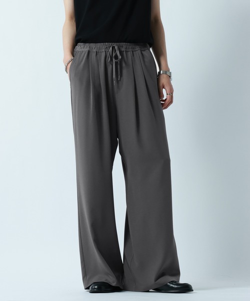 RAGEBLUE(レイジブルー)の「<接触冷感>【LUXURY+EASY】DEEP TUCK WIDE EASY PANTS/ラグイージー2タックワイドイージーパンツ【セットアップ対応】(スラックス・メンズ・グレー/ブラック/ブルー・MEDIUM/LARGE)」の2枚目の写真