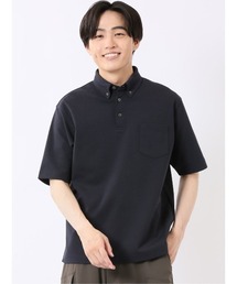 TAKA-Q（タカキュー）の「ポロシャツ 半袖 メンズ ストレッチ 接触冷感 抗菌防臭 UV 無地 綿混 ボタンダウン シルケット ポンチ（ポロシャツ）」