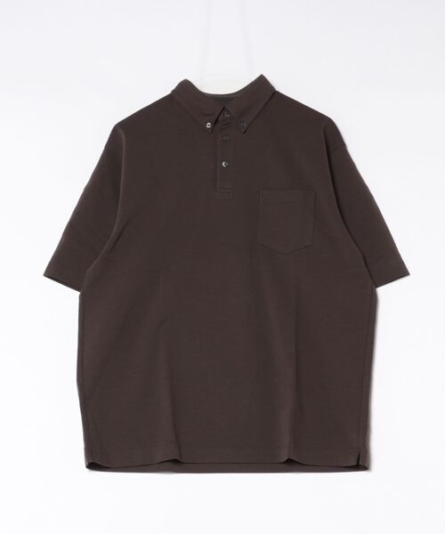 TAKA-Q（タカキュー）の「ポロシャツ 半袖 メンズ ストレッチ 接触冷感 抗菌防臭 UV 無地 綿混 ボタンダウン シルケット ポンチ（ポロシャツ・メンズ・ネイビー/ダークグリーン/ブラウン/ホワイト・MEDIUM/LARGE/X-LARGE）」の11枚目の写真