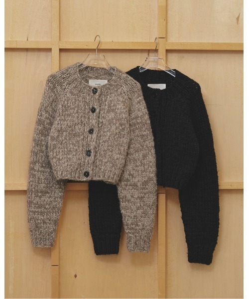 TODAYFUL(トゥデイフル)の「Hand Knit Cardigan(カーディガン/ボレロ・レディース・ブラック/モカ・FREE)」の12枚目の写真