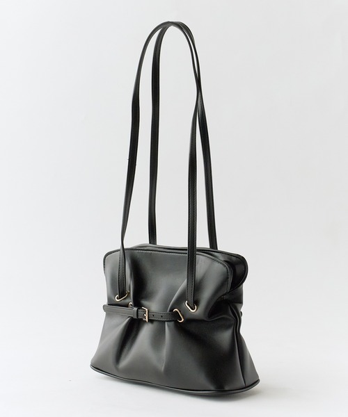 Chick（チック）の「Faux Leather Belt Design Handbag / フェイクレザー ベルトデザイン ハンドバッグ 2026年春夏（ハンドバッグ・レディース・ブラック/ブラウン/ホワイト・FREE）」の5枚目の写真