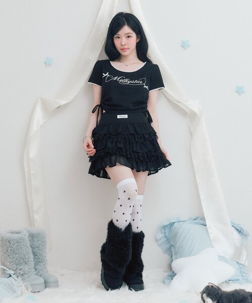 OLIVE des OLIVE(オリーブデオリーブ)の「Milky Star タグ付きフリルスカート(スカート・レディース・ドット/オフホワイト/ブラック・FREE)」の20枚目の写真