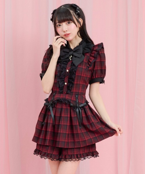 Secret Honey（シークレットハニー）の「ガーターライクセットアップ（セットアップ・レディース・ブラック/レッド・MEDIUM）」の7枚目の写真