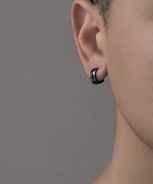 456871】メンズカットフープピアス/ペア(RZ)（ピアス（両耳用