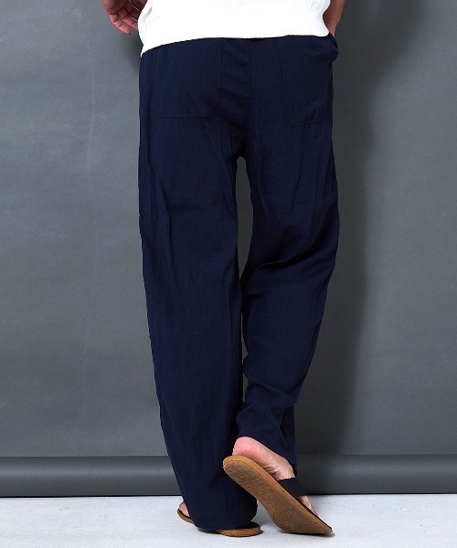 BENUSTA(ベヌスタ)の「『BENUSTA/ベヌスタ』バレルレッグパンツ【GC】(スラックス・メンズ・ネイビー/ベージュ・L/M)」の5枚目の写真
