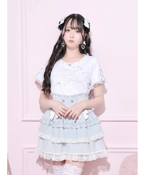 NOEMIE(ノエミー)の「メニーパールリボン刺繍Tシャツ(Tシャツ/カットソー・レディース・ピンク系その他/ブルー系その他/ブラック・M)」の3枚目の写真