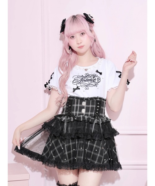 NOEMIE(ノエミー)の「メニーパールリボン刺繍Tシャツ(Tシャツ/カットソー・レディース・ピンク系その他/ブルー系その他/ブラック・M)」の2枚目の写真
