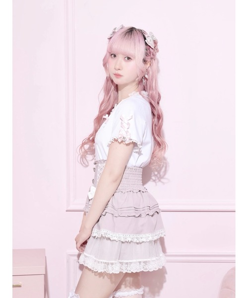 NOEMIE(ノエミー)の「メニーパールリボン刺繍Tシャツ(Tシャツ/カットソー・レディース・ピンク系その他/ブルー系その他/ブラック・M)」の5枚目の写真