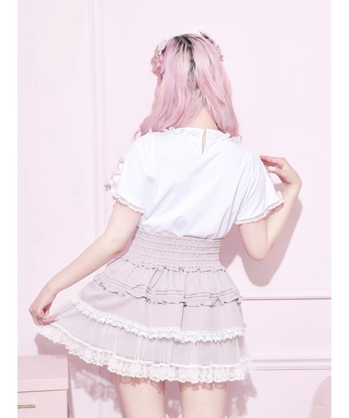 NOEMIE(ノエミー)の「メニーパールリボン刺繍Tシャツ(Tシャツ/カットソー・レディース・ピンク系その他/ブルー系その他/ブラック・M)」の6枚目の写真