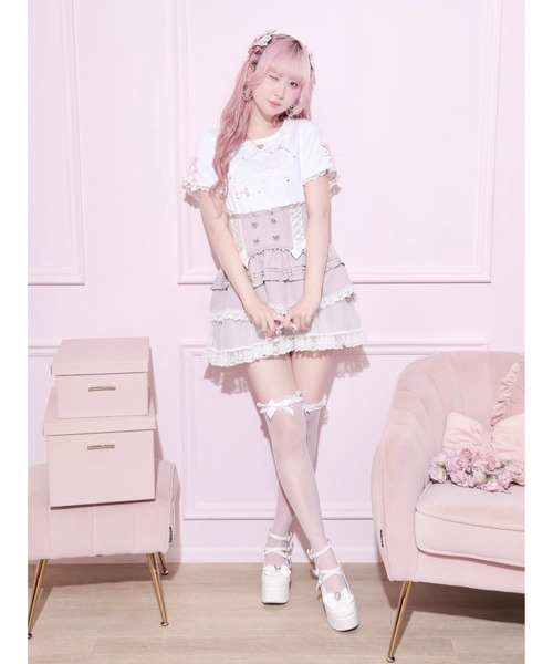NOEMIE(ノエミー)の「メニーパールリボン刺繍Tシャツ(Tシャツ/カットソー・レディース・ピンク系その他/ブルー系その他/ブラック・M)」の7枚目の写真