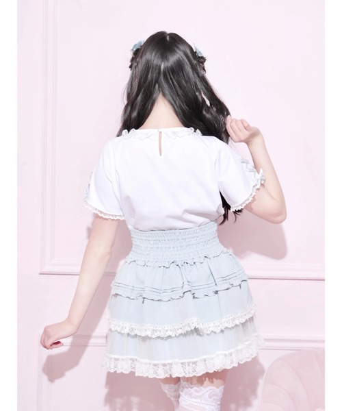 NOEMIE(ノエミー)の「メニーパールリボン刺繍Tシャツ(Tシャツ/カットソー・レディース・ピンク系その他/ブルー系その他/ブラック・M)」の9枚目の写真