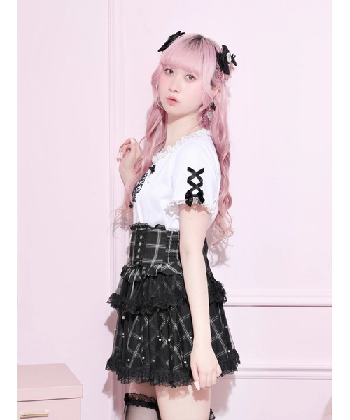 NOEMIE(ノエミー)の「メニーパールリボン刺繍Tシャツ(Tシャツ/カットソー・レディース・ピンク系その他/ブルー系その他/ブラック・M)」の11枚目の写真