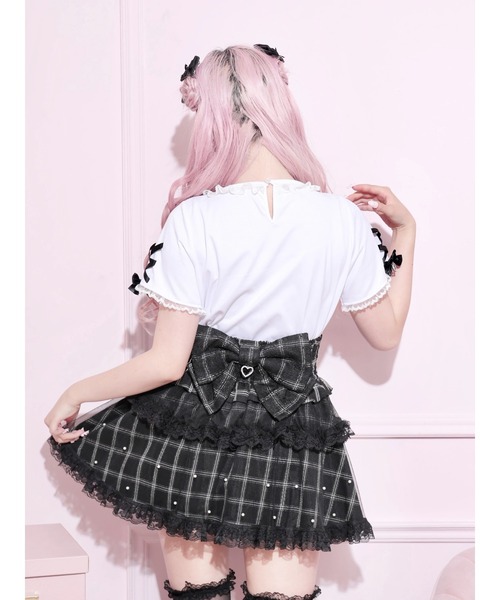 NOEMIE(ノエミー)の「メニーパールリボン刺繍Tシャツ(Tシャツ/カットソー・レディース・ピンク系その他/ブルー系その他/ブラック・M)」の12枚目の写真