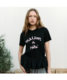MAISON DE ROLA EMBROIDERY T-SHIRT BLACK