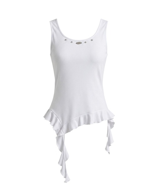 Rose Muse(ロゼミューズ)の「Frill hem tank top(タンクトップ・レディース・ブラック/ホワイト・FREE)」の14枚目の写真