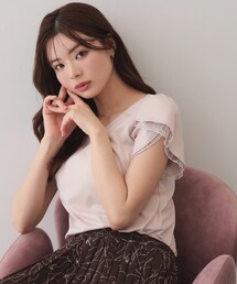index | 【接触冷感/UVケア】ハートネックレースレイヤードトップス《洗濯機OK/6col》(Tシャツ/カットソー)