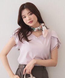index | 【接触冷感/UVケア】ハートネックレースレイヤードトップス《洗濯機OK/6col》(Tシャツ/カットソー)