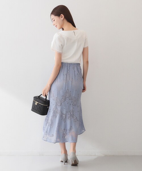 index(インデックス)の「【接触冷感/UVケア】ハートネックレースレイヤードトップス《洗濯機OK/6col》(Tシャツ/カットソー・レディース・ブルー系その他/ピンク/ナチュラル/ネイビー系5/ホワイト系9/ブラック・42/36/40/38)」の15枚目の写真