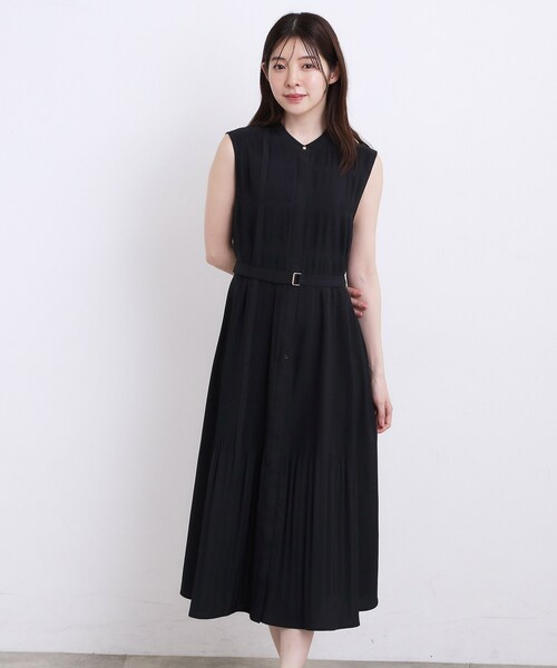 grove(グローブ)の「【低身長さんも選べる着丈・洗濯機◎】プリーツベルトワンピース(ワンピース・レディース・ダークグリーン/ネイビー/ブラウン系その他・03/02/04/05/01/12/11)」の1枚目の写真
