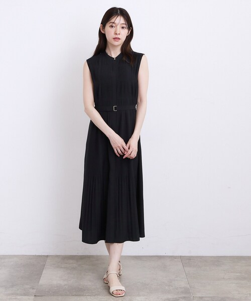 grove(グローブ)の「【低身長さんも選べる着丈・洗濯機◎】プリーツベルトワンピース(ワンピース・レディース・ダークグリーン/ネイビー/ブラウン系その他・03/02/04/05/01/12/11)」の4枚目の写真
