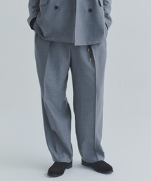 Super 120s Wool Twill Pintuck 2Tuck Drawstring Wide Pants