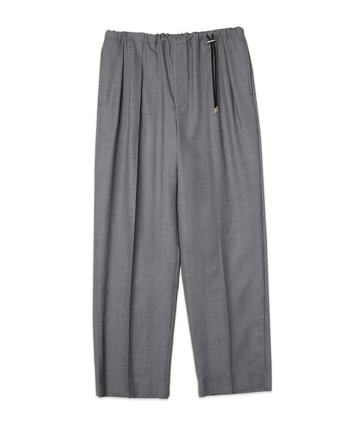 CULLNI(クルニ)の「Super 120s Wool Twill Pintuck 2Tuck Drawstring Wide Pants(スラックス・メンズ・グリーン/グレー/ブラック・1)」の9枚目の写真